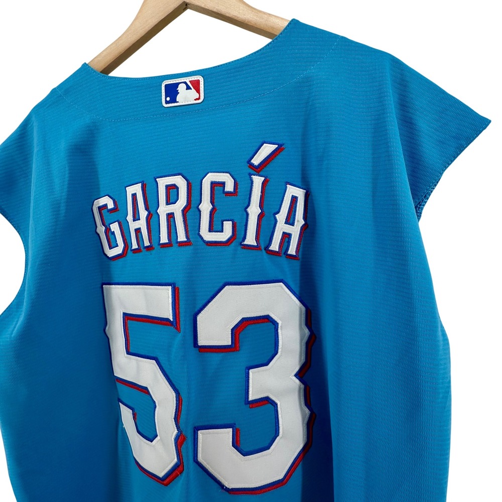 Nike Texas Rangers Adolis Garcia 53 MLB Jersey Mens XL Blue Sleeveless Custom